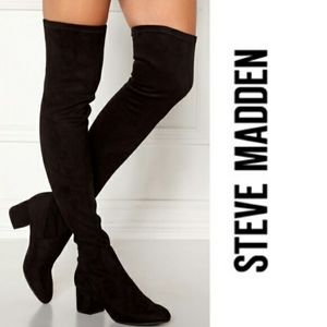 Steve Madden Black Over the Knee Boot